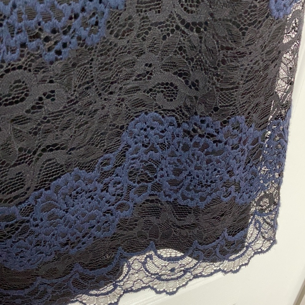 LOFT Black and Blue Lace Top